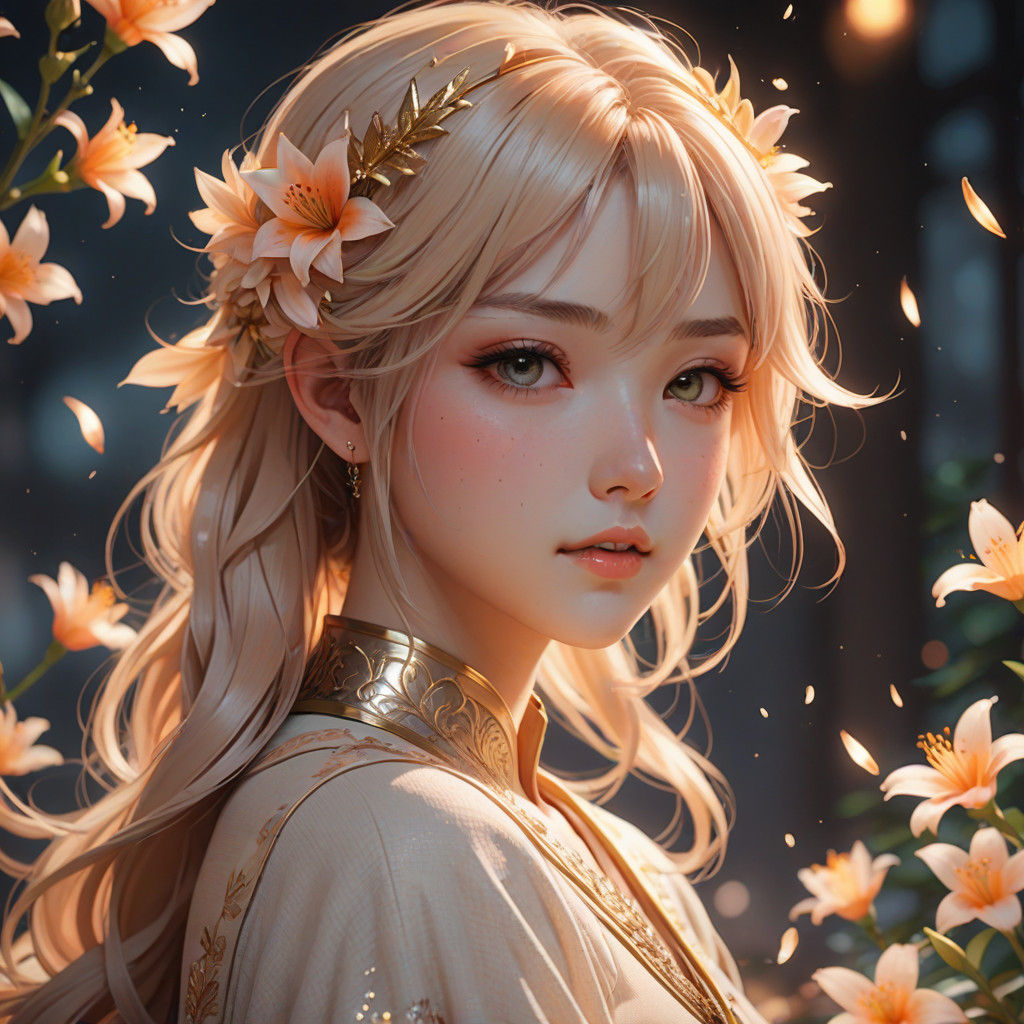 Delicate Angel in Soft Focus 3D Anime Art