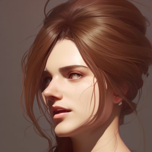 Detailed Portrait of Natalie in Art Nouveau Style