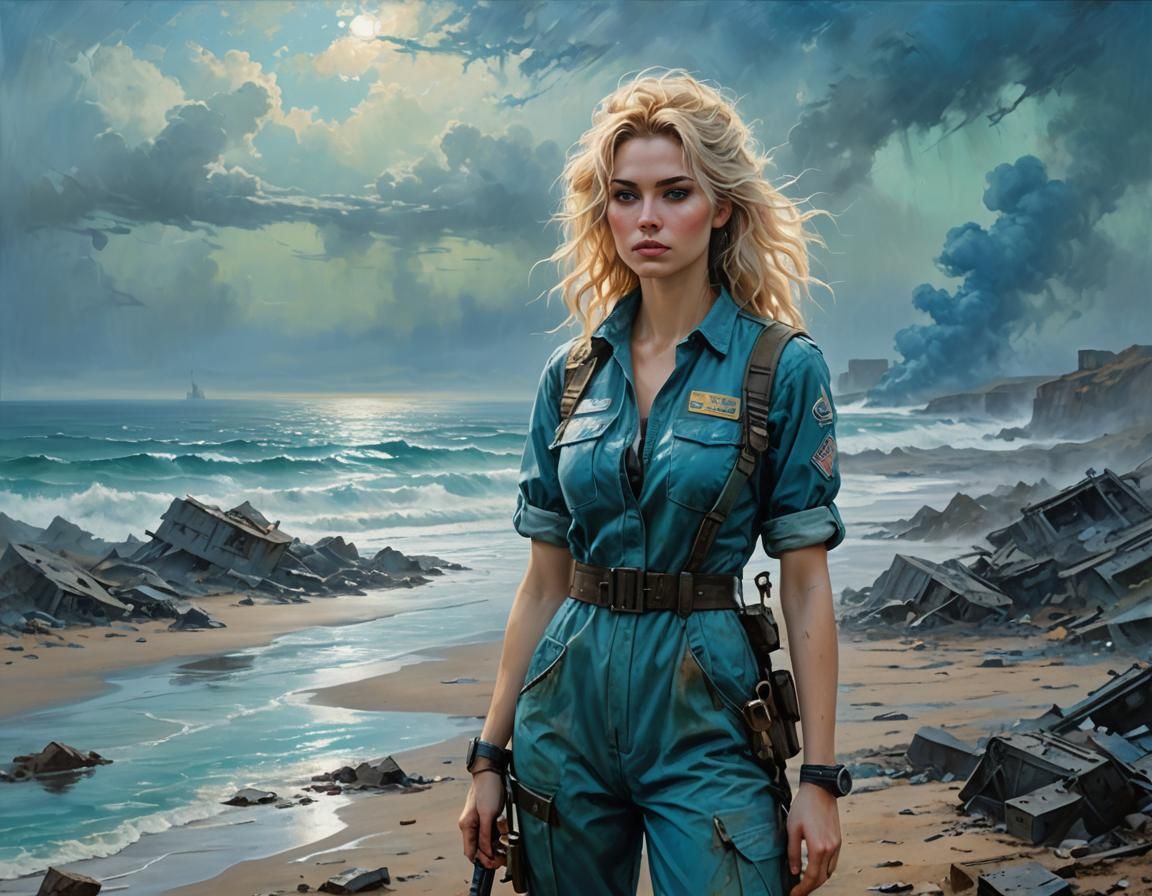 Vault Dweller Discovers Blue Post-Apocalyptic World