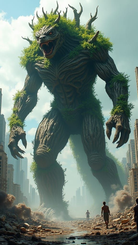 Colossal Tree Kaiju Reclaims City for Nature