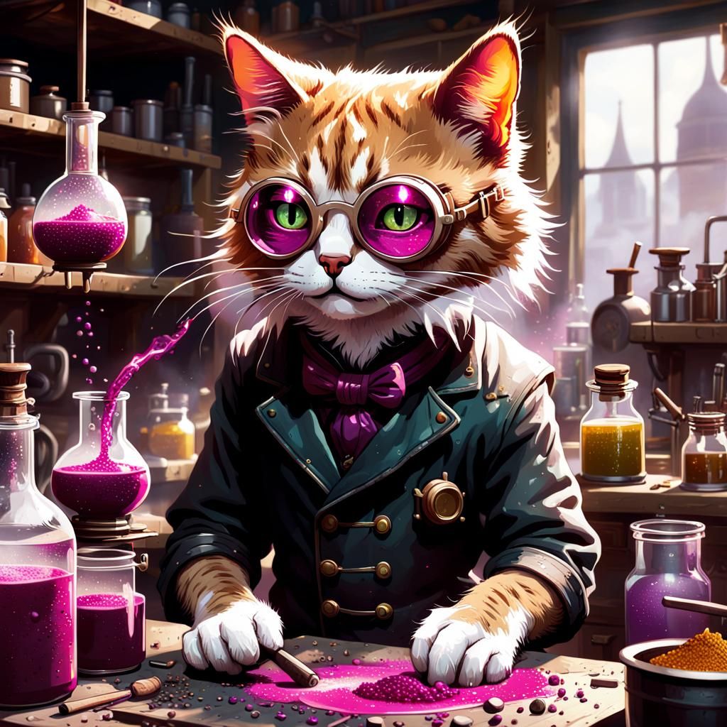 eccentric young cat alchemist