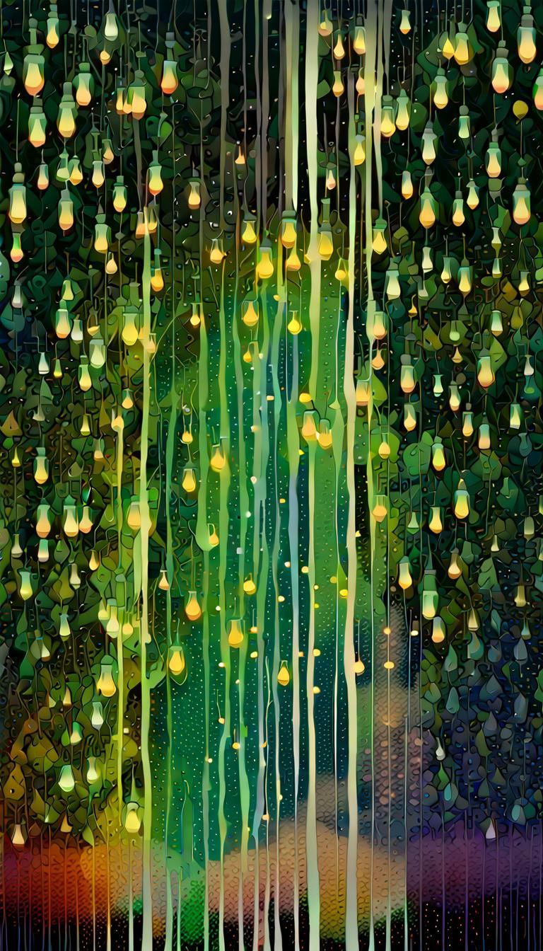 Firefly Swarm: Prismatic Auroral Light in Digital Illustrati...