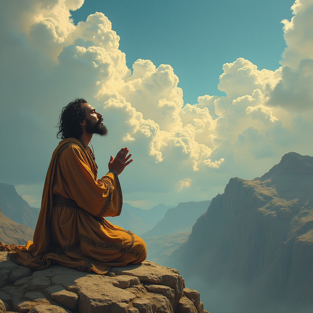 Prophet Kneeling in Prayer, Expressionist Style