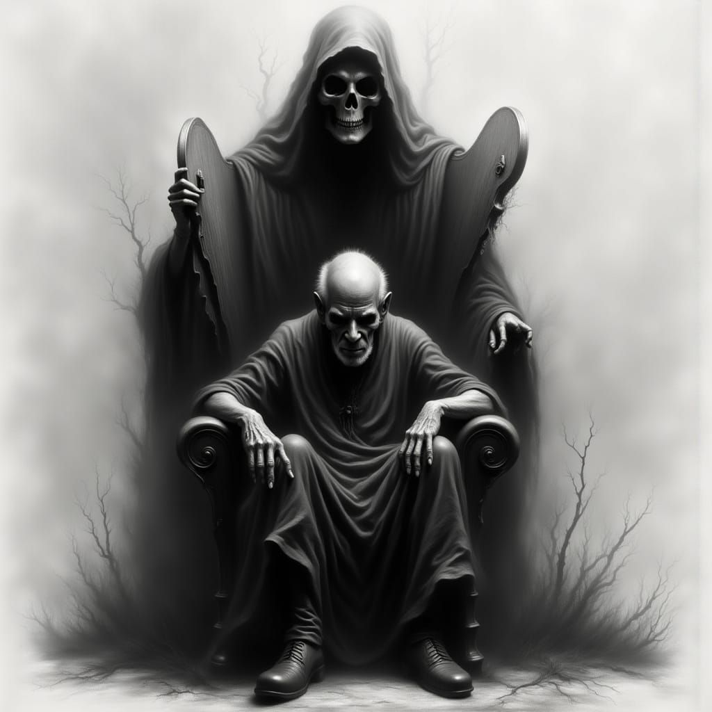 <lora:Halloween Ghosts:1.0> Double exposure of a elderly man...