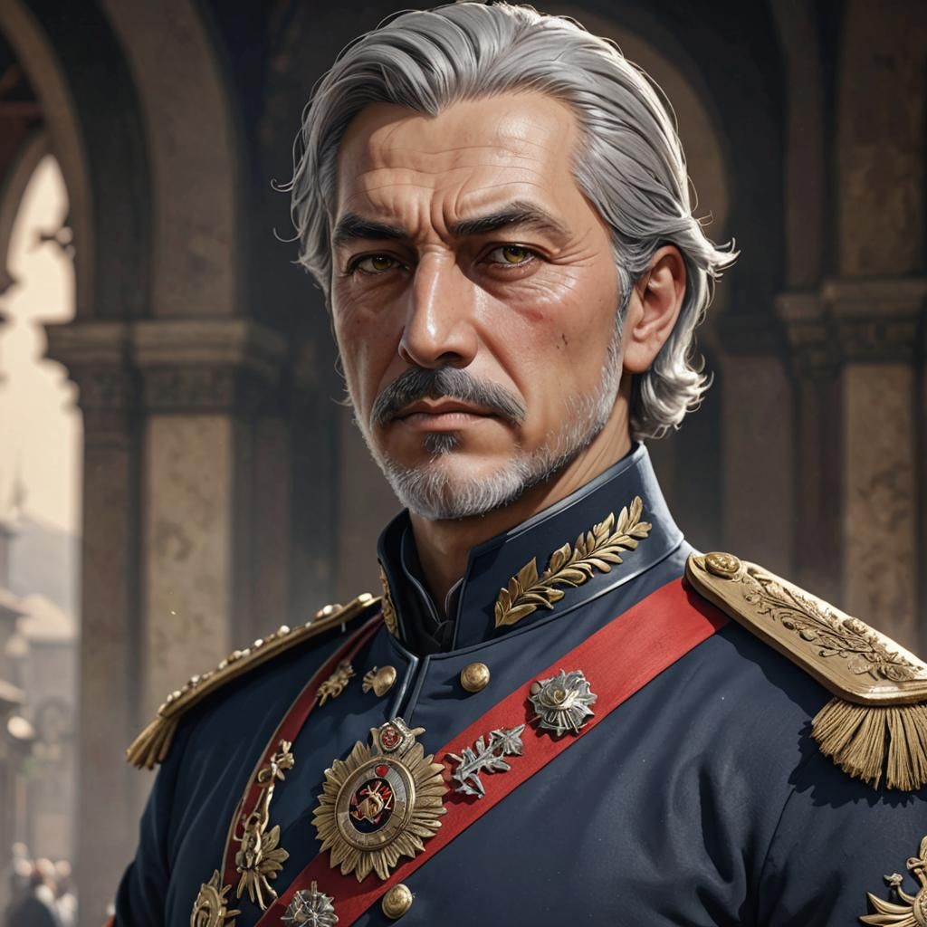 17th Century Turkish Marshal in Anime Art Style