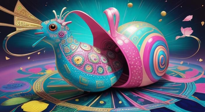 Cosmic Snail in Pop Art Style