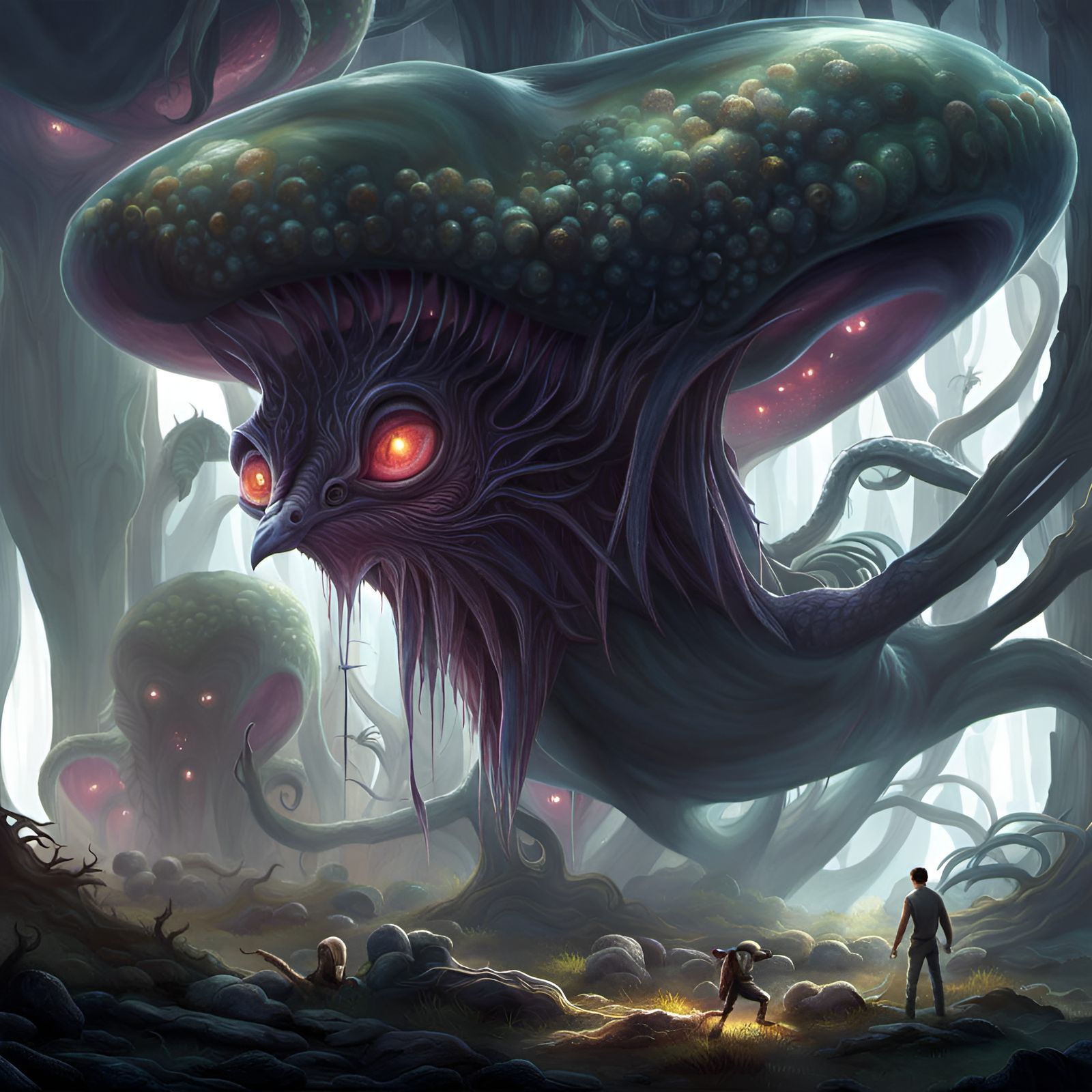 Viscous Alien Invasion in a Bizarre Art Style