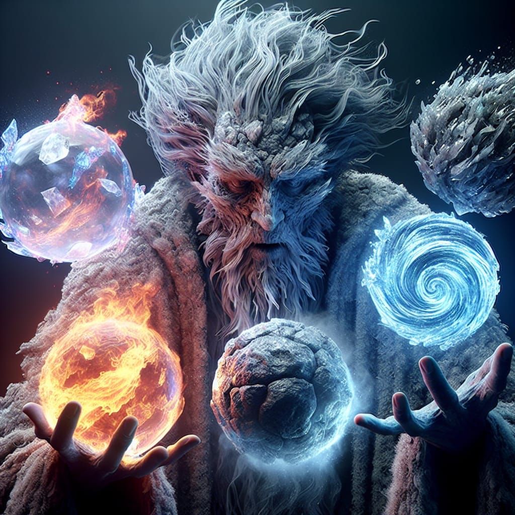 Shaman Controls Elemental Spirits in Detailed CGI Scene