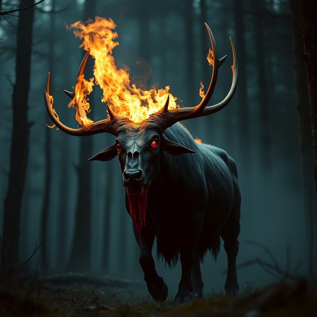 Epic Dark Fantasy Creature in a Haunting Cinematic Landscape