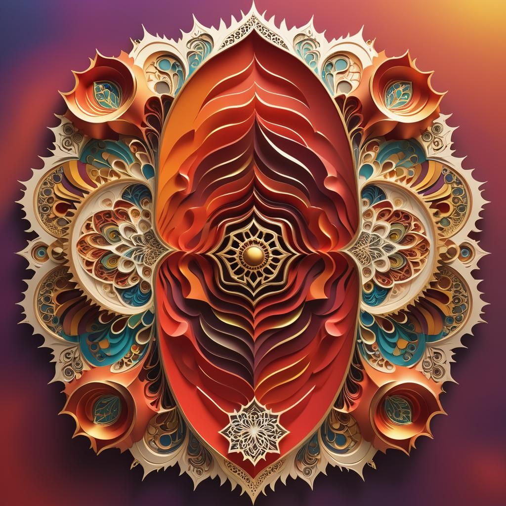 Abstract Masjid al-Nabawi Marbling in 3D Digital Art