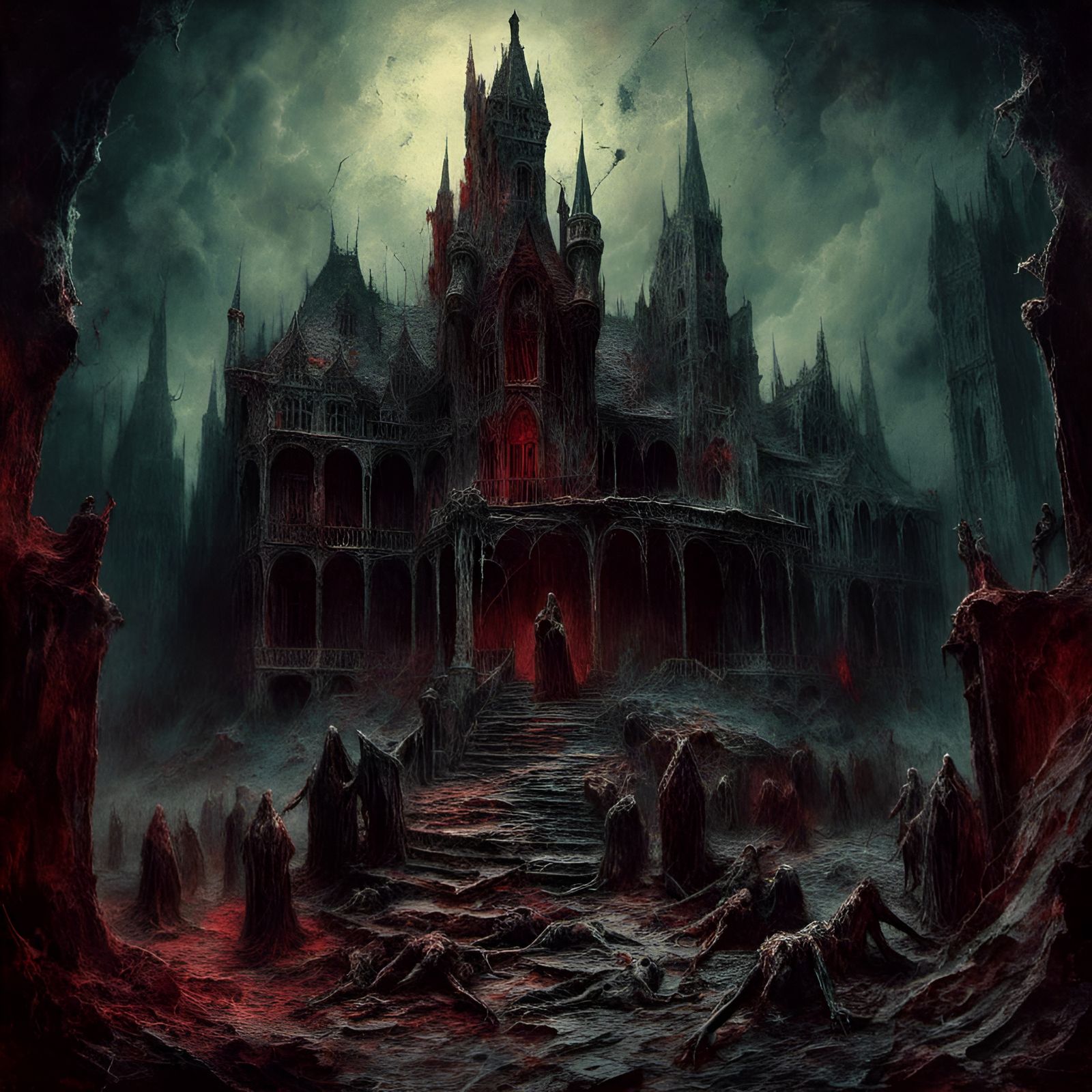 Demonic Versailles Castle Illustration in Creepy Magazine St...