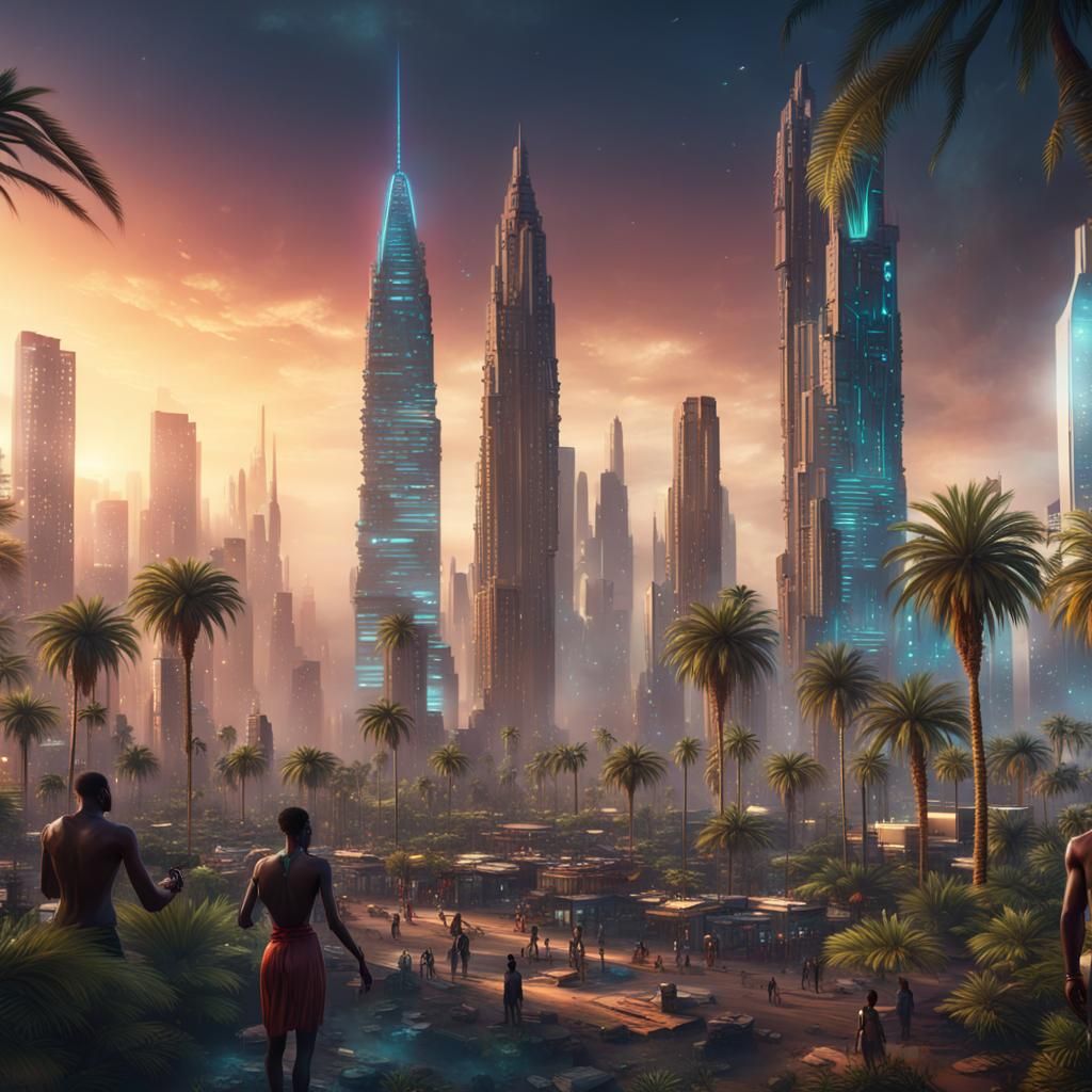 Futuristic African City: Laser Beam Descends