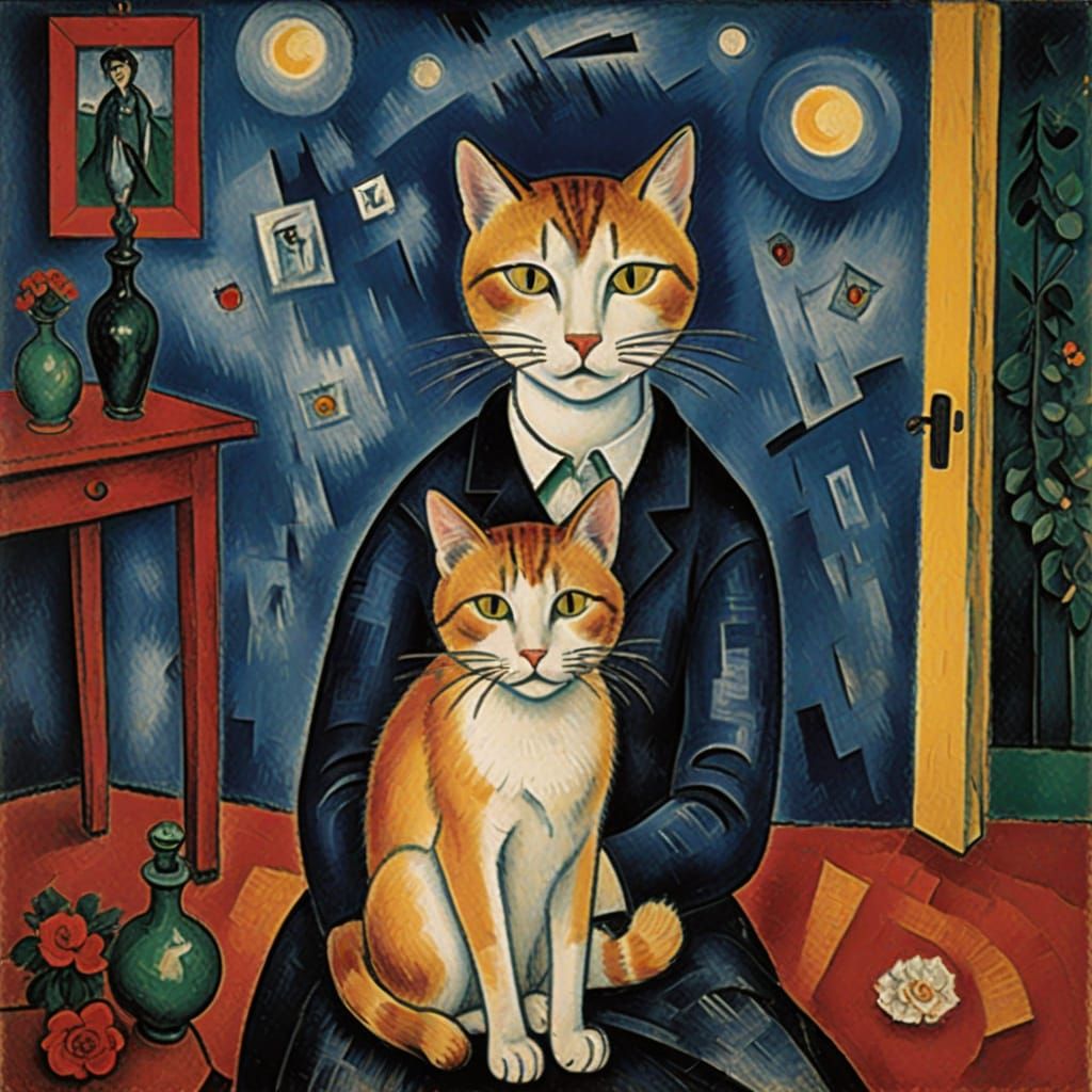 Sorrowful Cat-less Day in Early 20th-Century Style