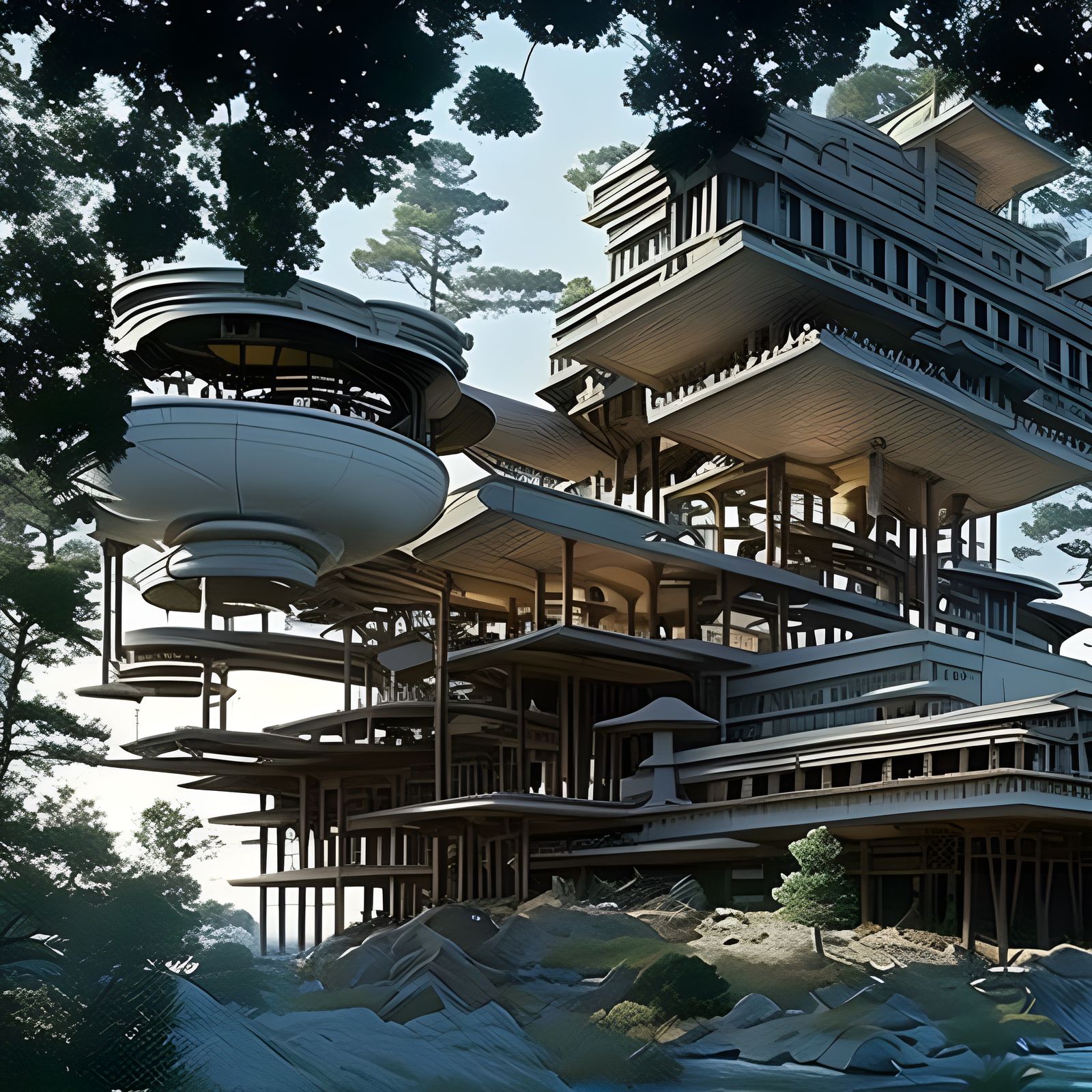 Deconstructed Brain in Epic Landscape Digital Art