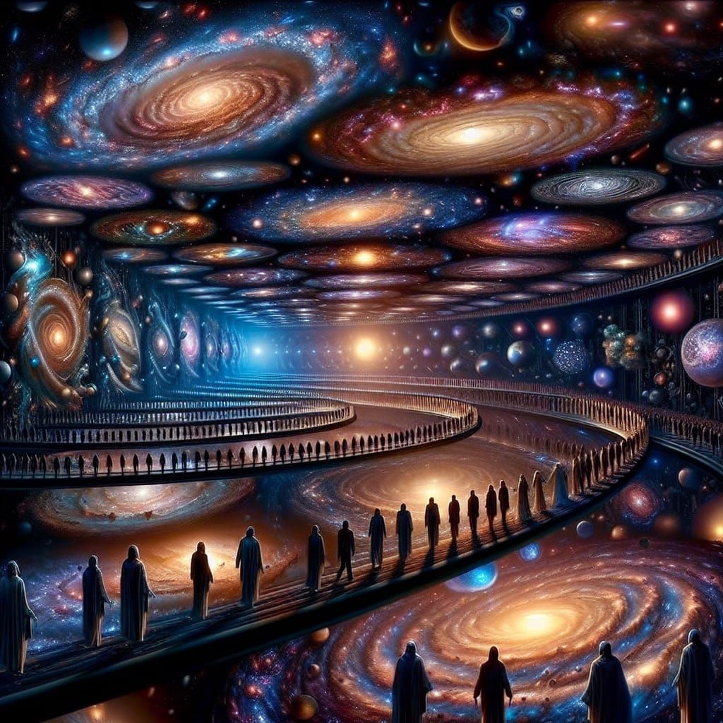 Infinite Cosmos in Finite Space: A Visual Paradox