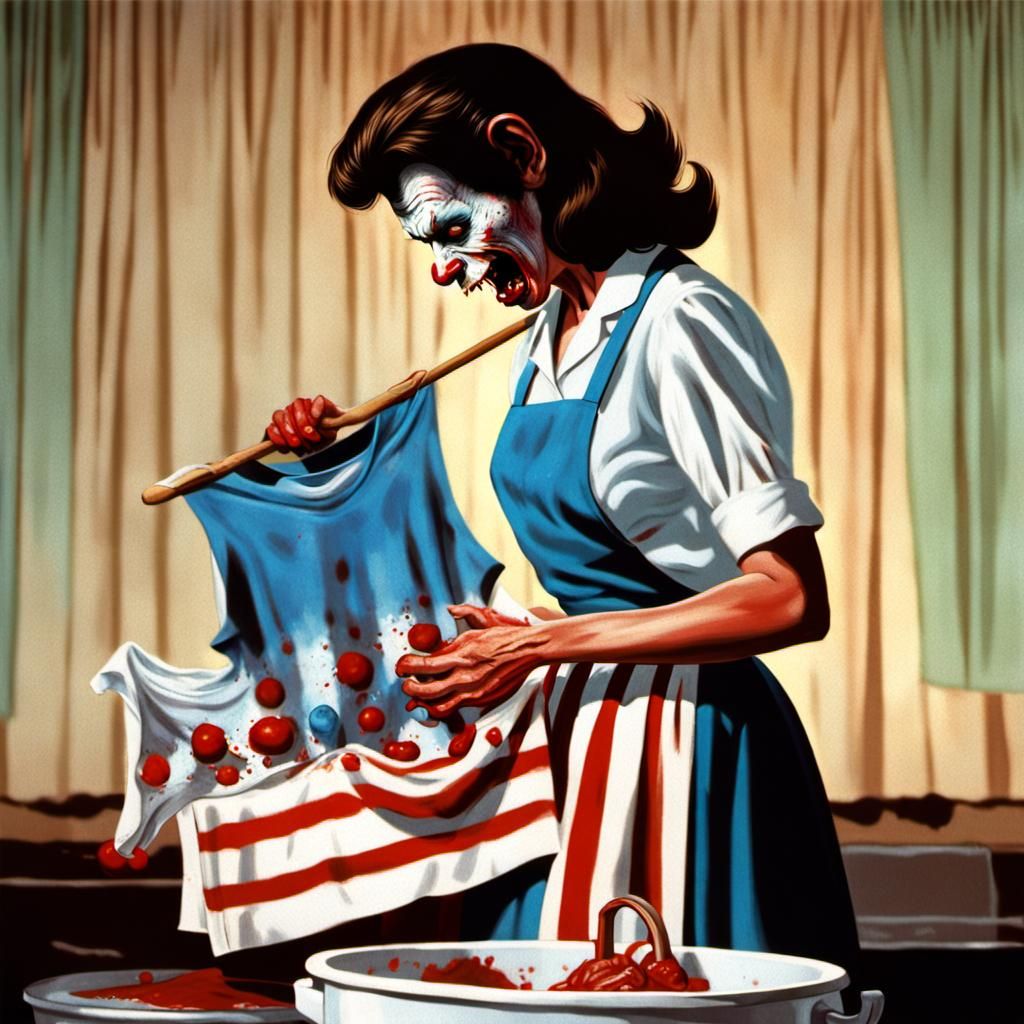 Zombie Monkey Monster Clown 1950s Housewife