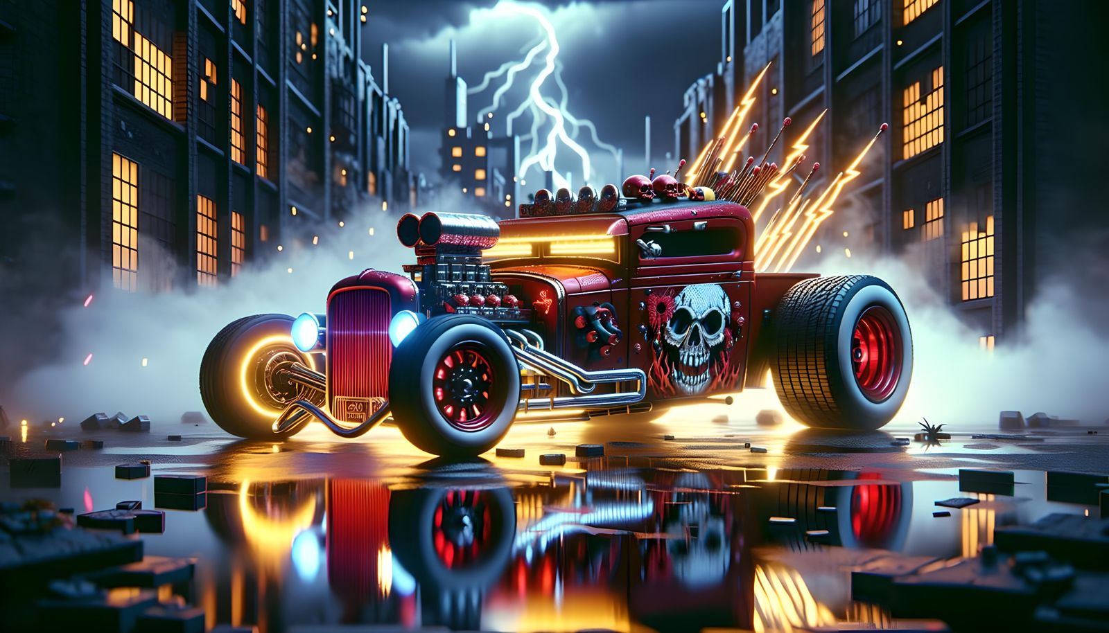 1944 Red Ford Hot Rod