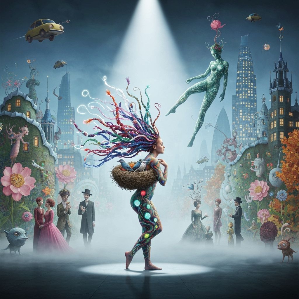 Psychedelic Glitch Art Dancer Transformation