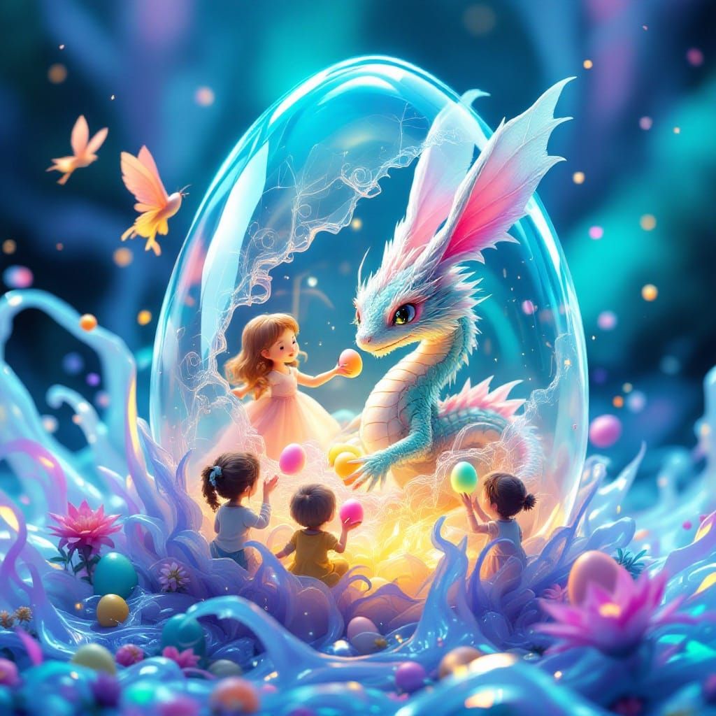 Crystal Egg Reveals Chibi Dragon and Colored Eggs