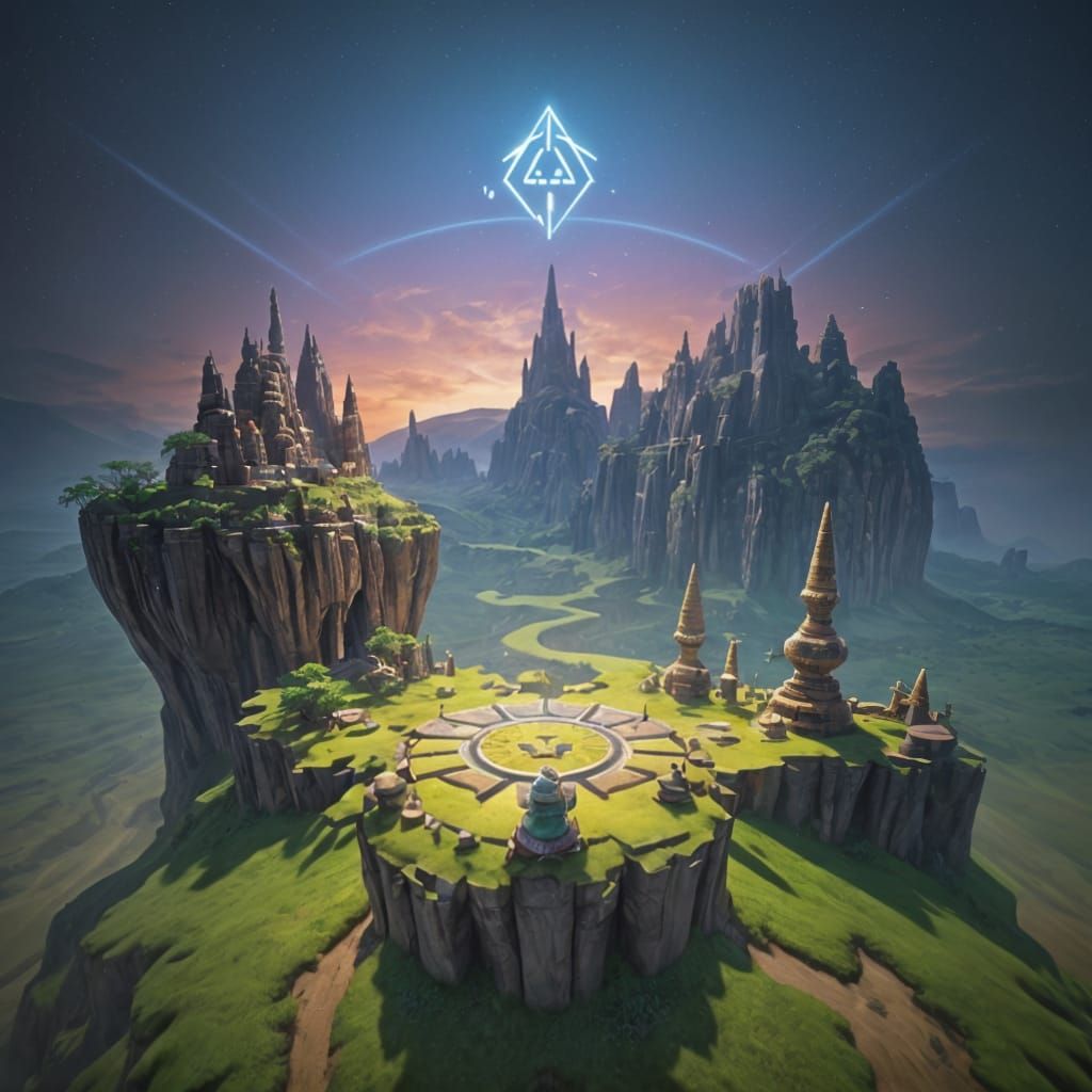 Vibrant Hyrule Rendered as 3D Digital Art