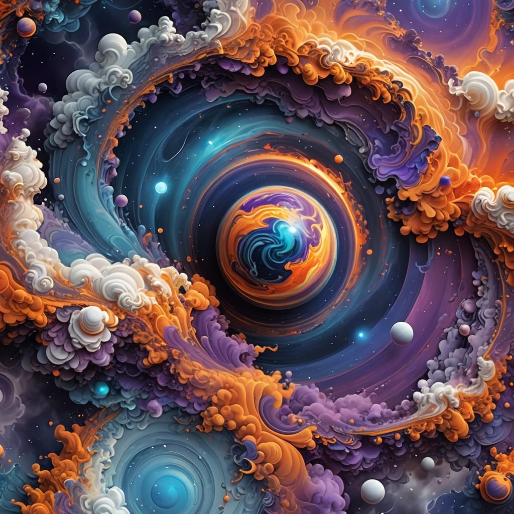 Gas Giant with Abstract Fractal Storms