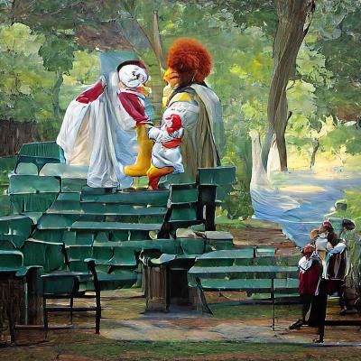 Ronald McDonald and Frosty Star in Shakespeare Performance