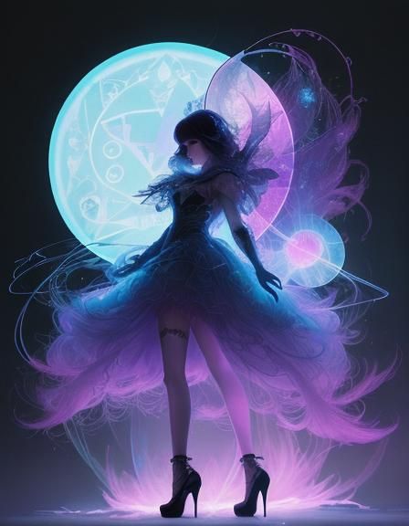 Abstract High Heels in Glitch Art Style