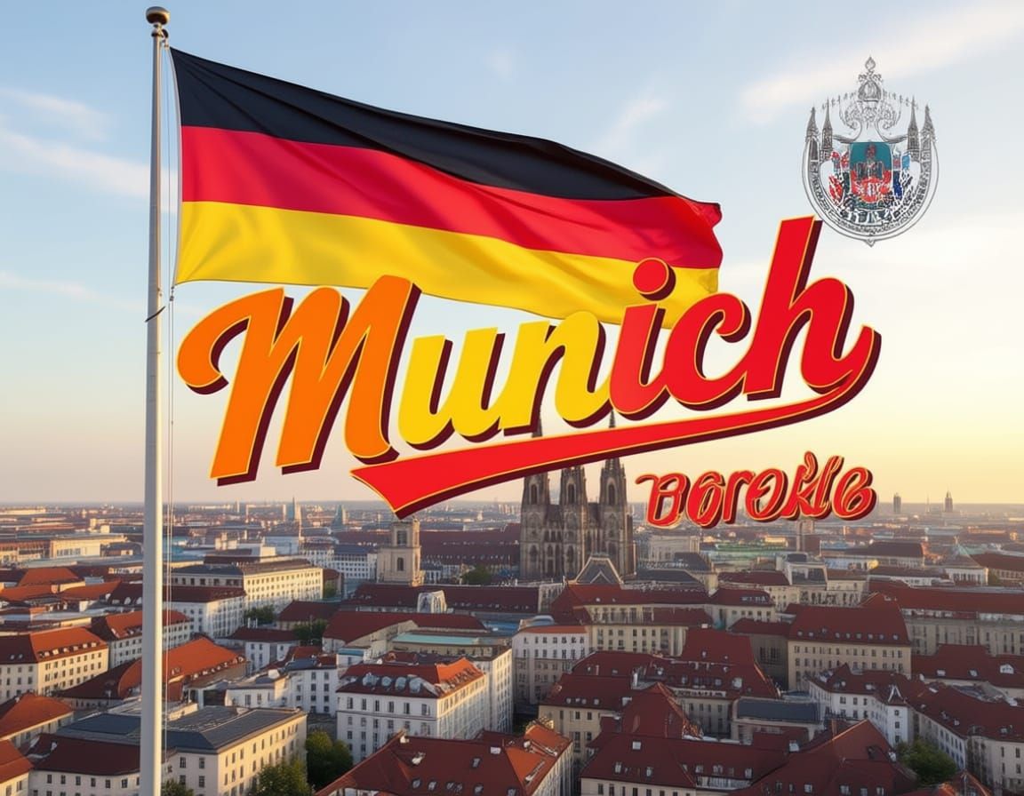 Munich Tourism Ad with Waving German Flag