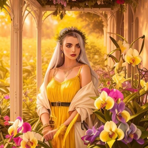 Colorful Floral and Face Composition in High Resolution