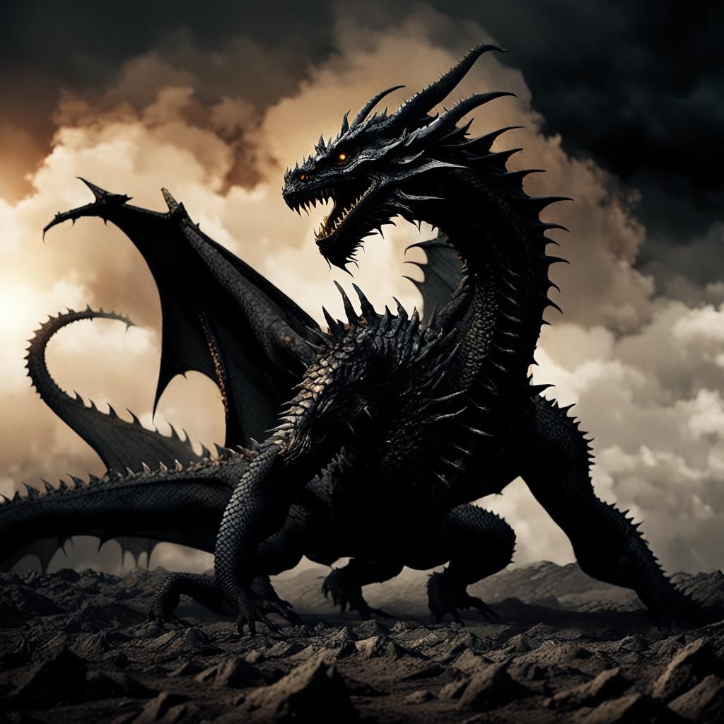 Gritty Dragon Dominates Ash-Covered Wasteland in Cinematic S...