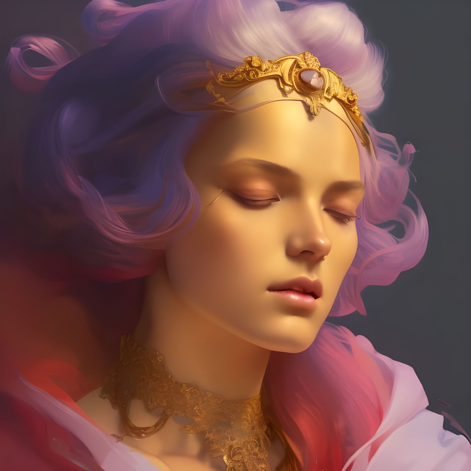 Angelic Supermodel Portrait with Gold Accessories