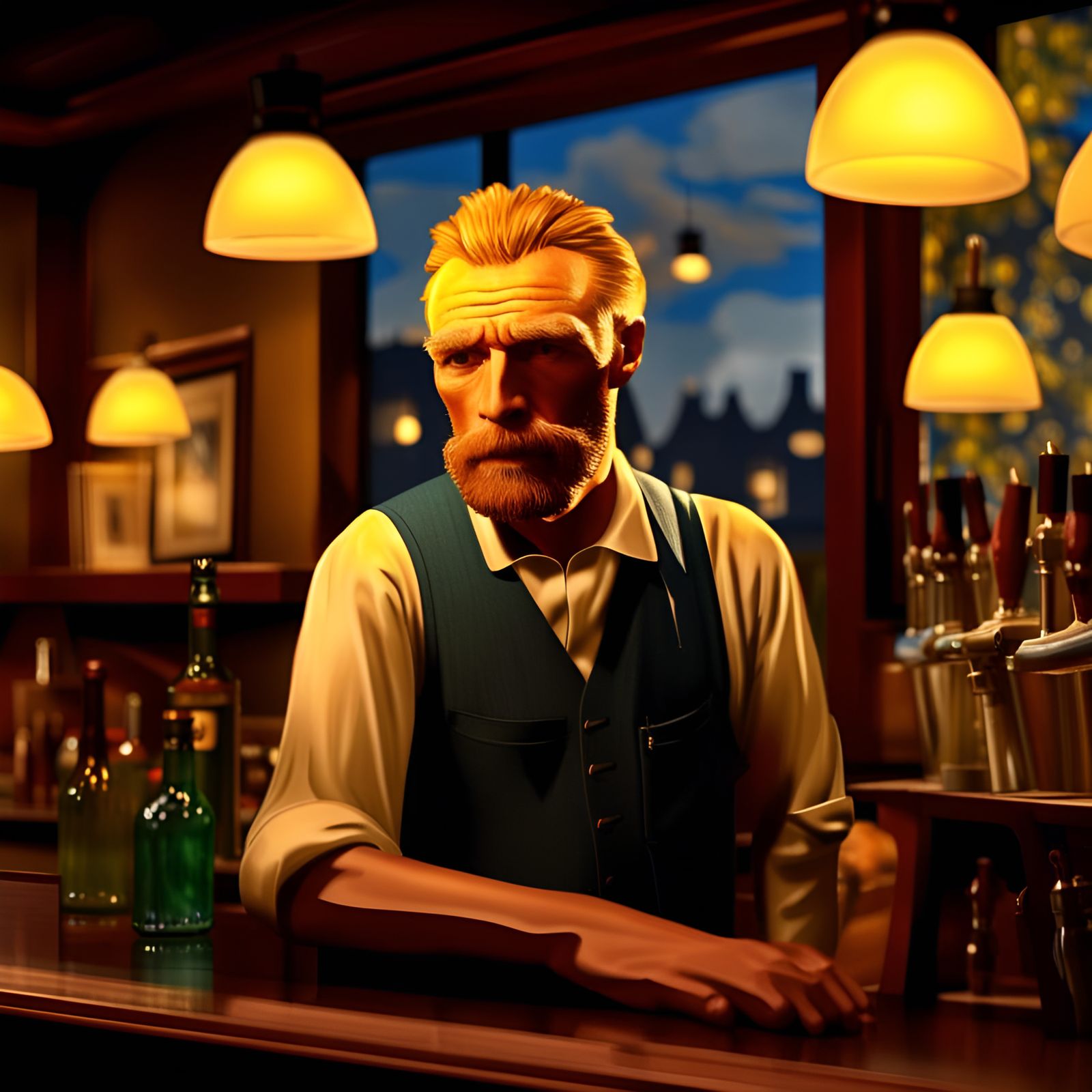 Van Gogh as Bartender in Dutch Pub