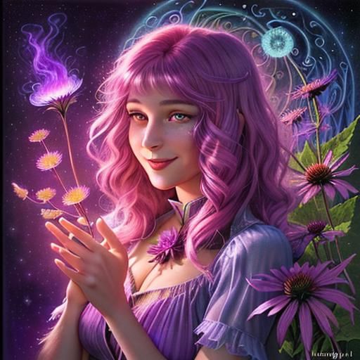 Botanical Universe in Vibrant Digital Art Style