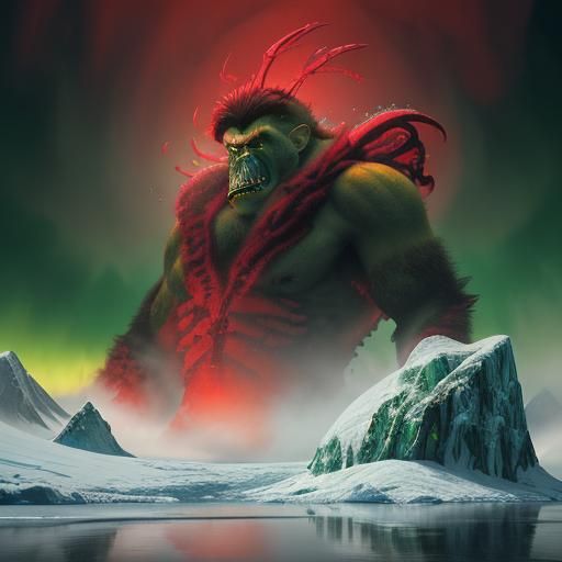 Crying King Kong in Antarctica: Crystal Art Style