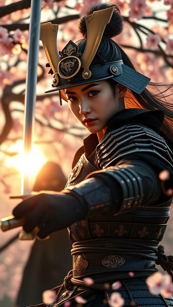 Samurai Woman Versus Ninja in Feudal Japan