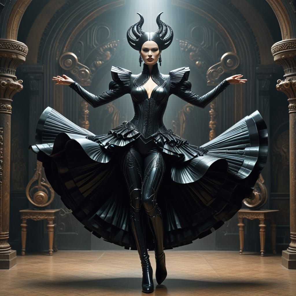 Cyberpunk FLAMENCO Dancer in a Futuristic World