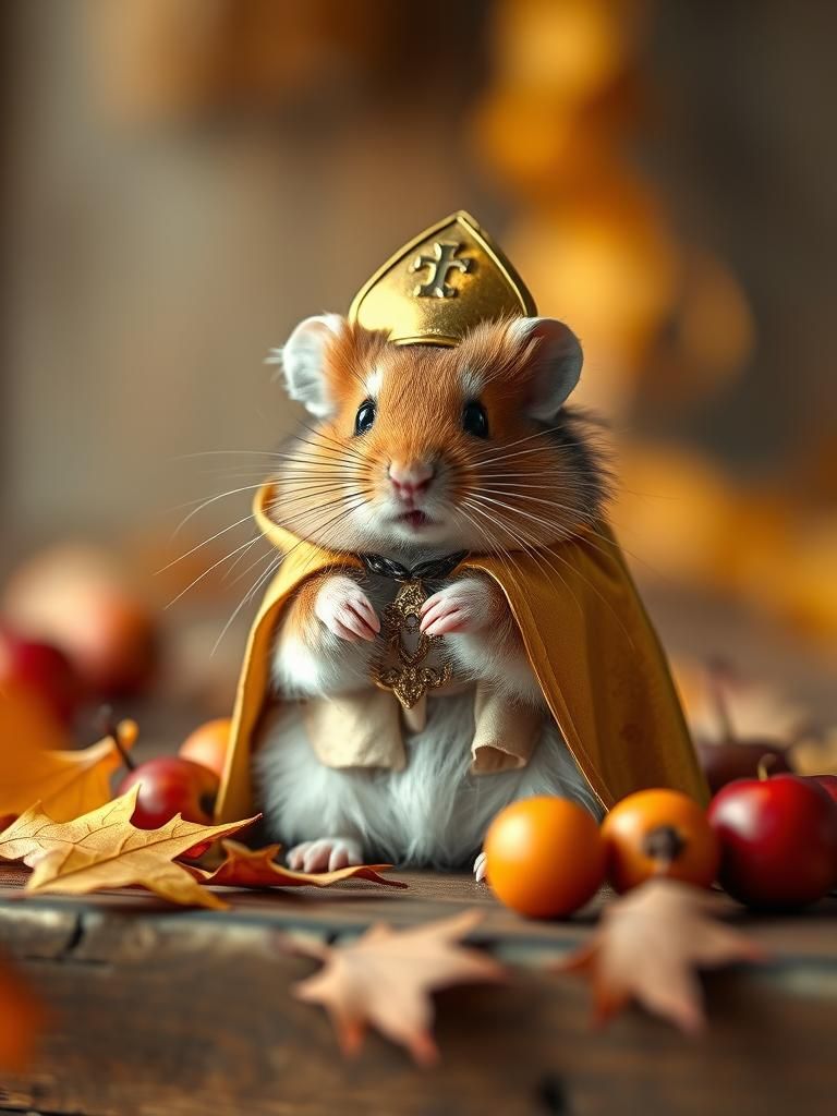 Hamster in St. Martin's Costume: Professional Photography
