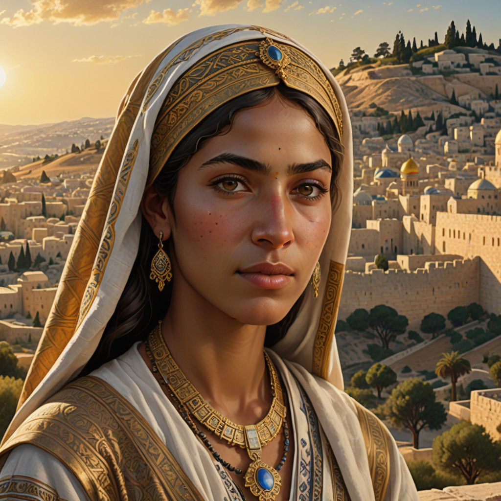 Ancient Hebrew Portrait in Traditional Attire