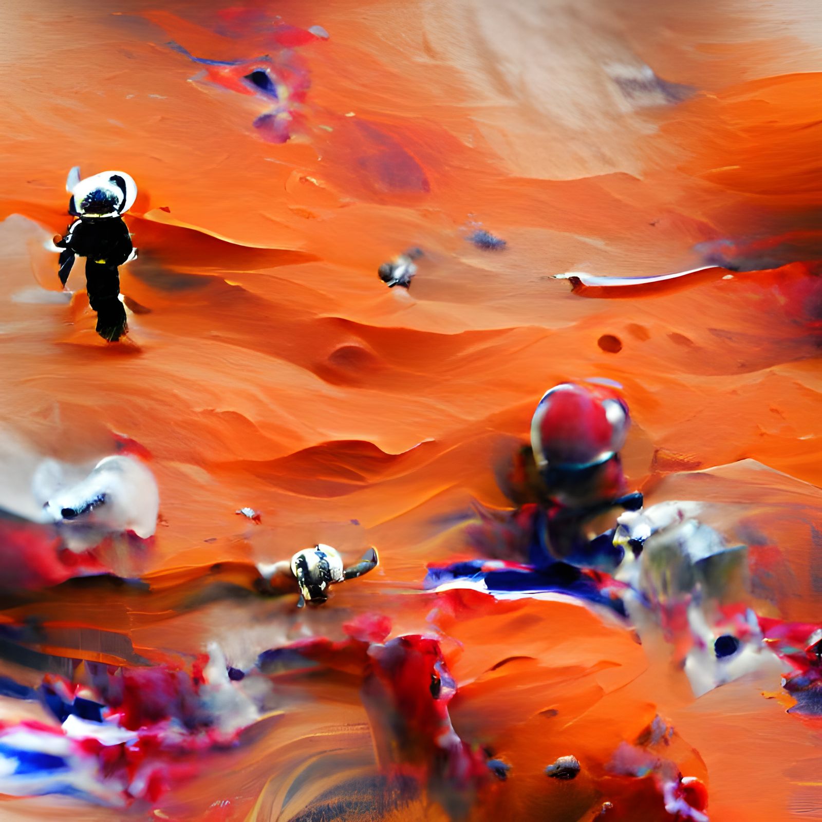 Abstract Astronaut on Mars