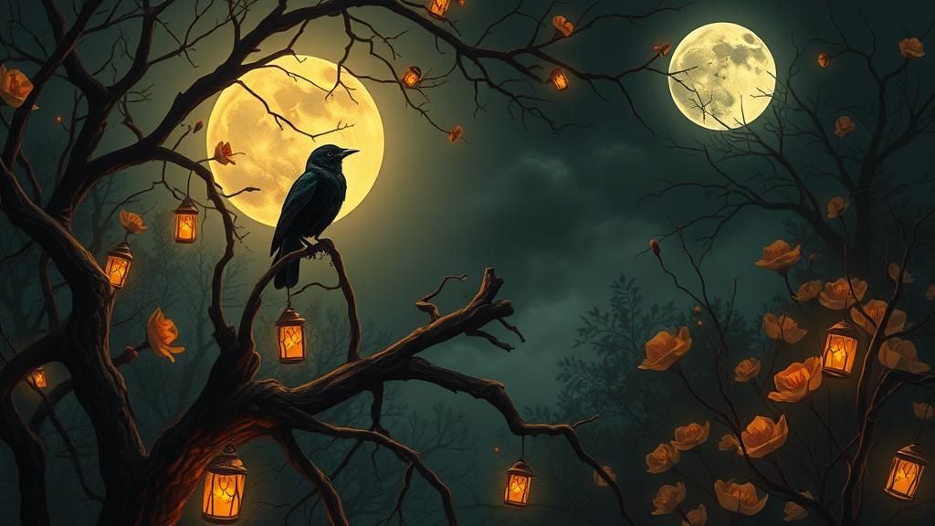 Midnight Blackbird Serenade: A Surrealist Vision