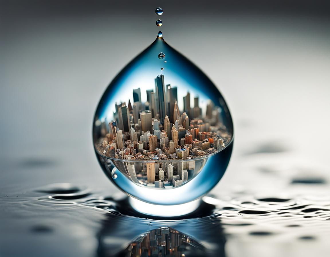 Microscopic City Inside a Water Drop