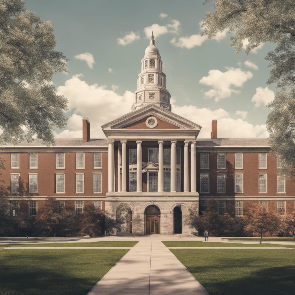 American University Exterior in the Information Age