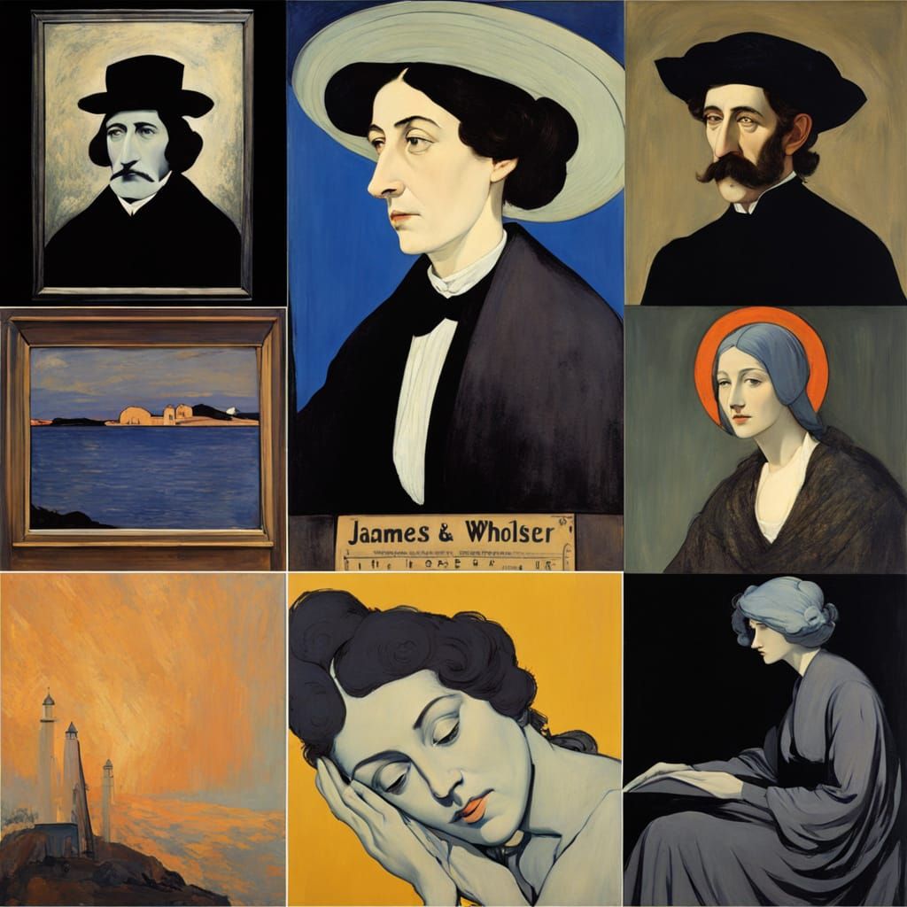 Whistler's Mother in Man Ray Style, Post-Impressionism