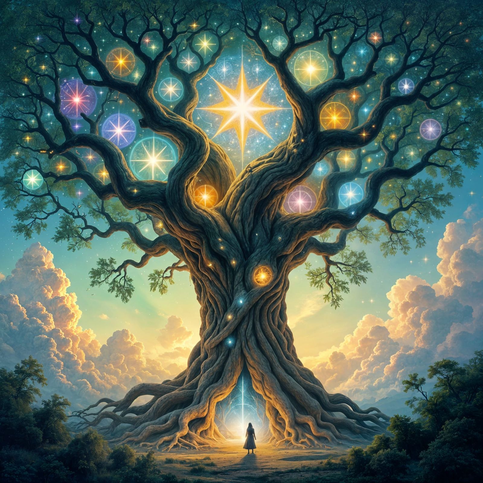 Ancient Tree of Spacetime & Starlight Creatures