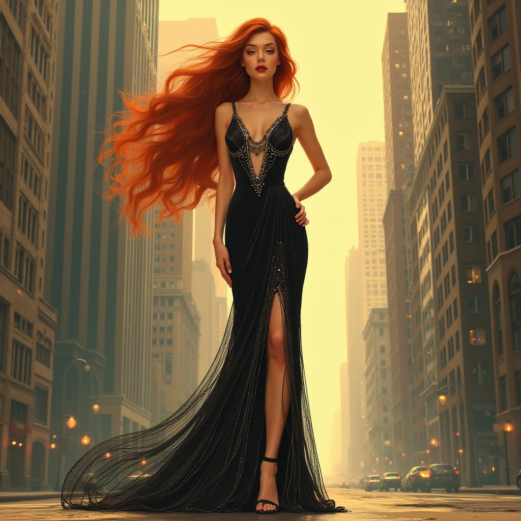 Art Deco Woman in 1920s New York