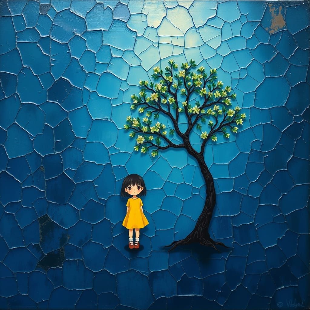 Anime Girl in Ghibli-Style Underwater World