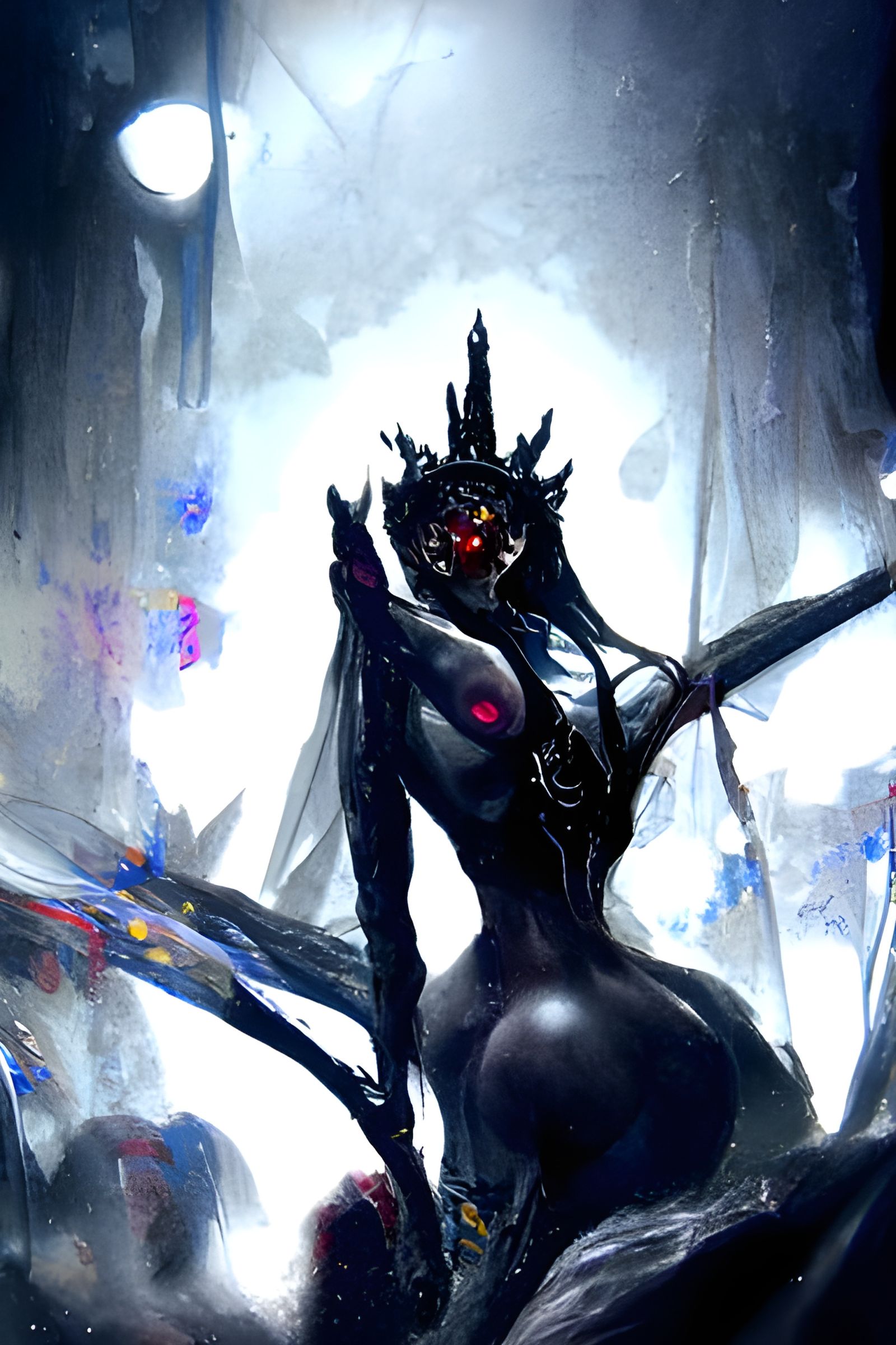 Dark Queen in Cosmic Gothic Expressionism