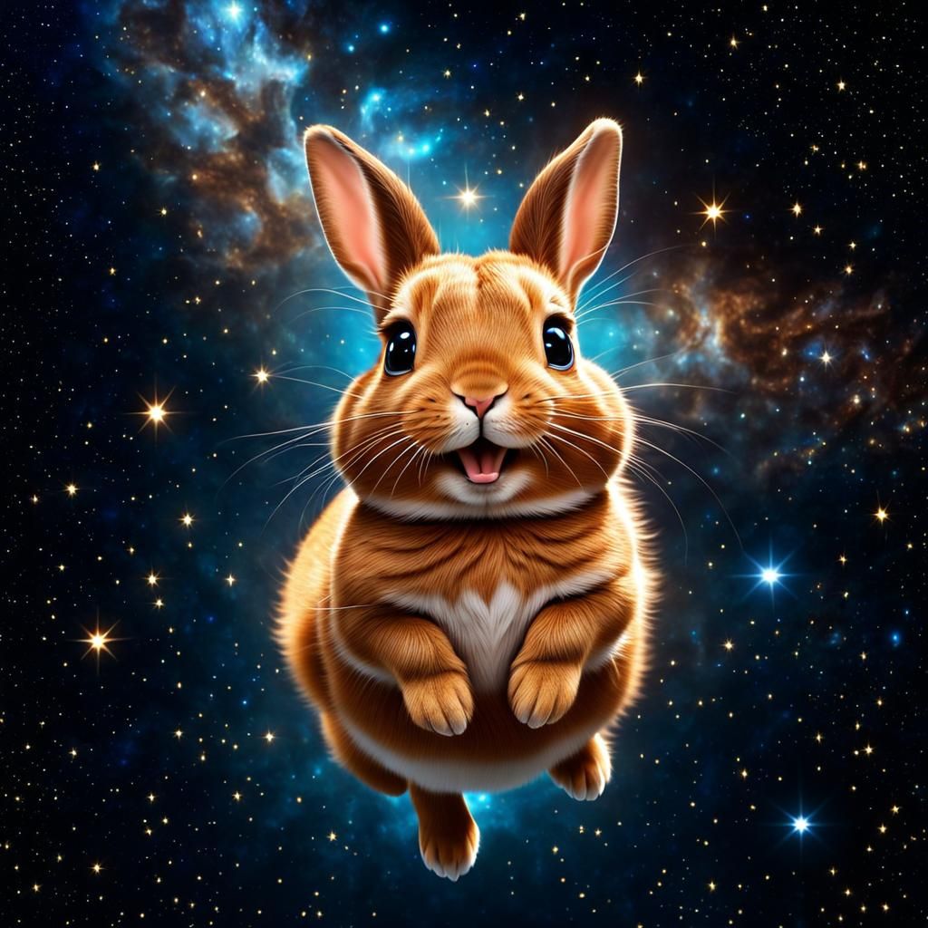 Chubby bunny in space