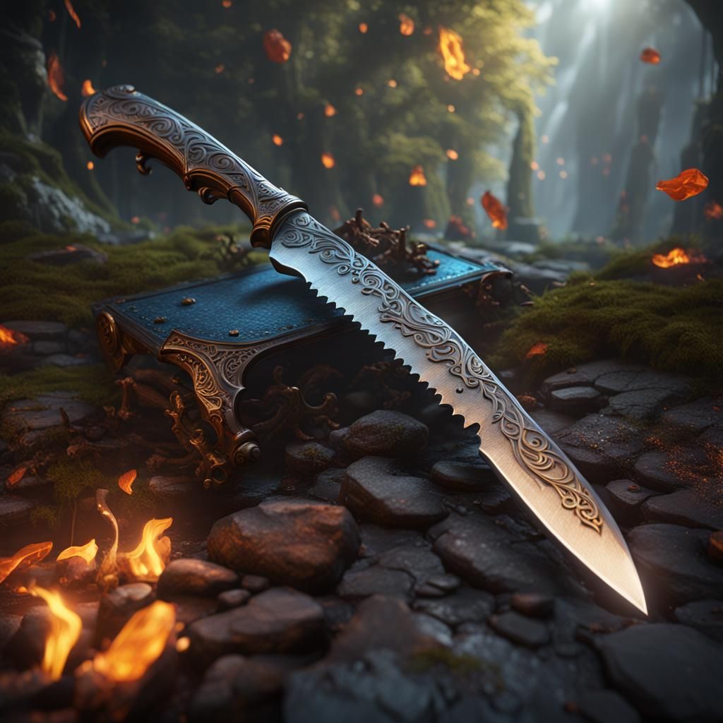 Detailed Matte Painting of a Knife