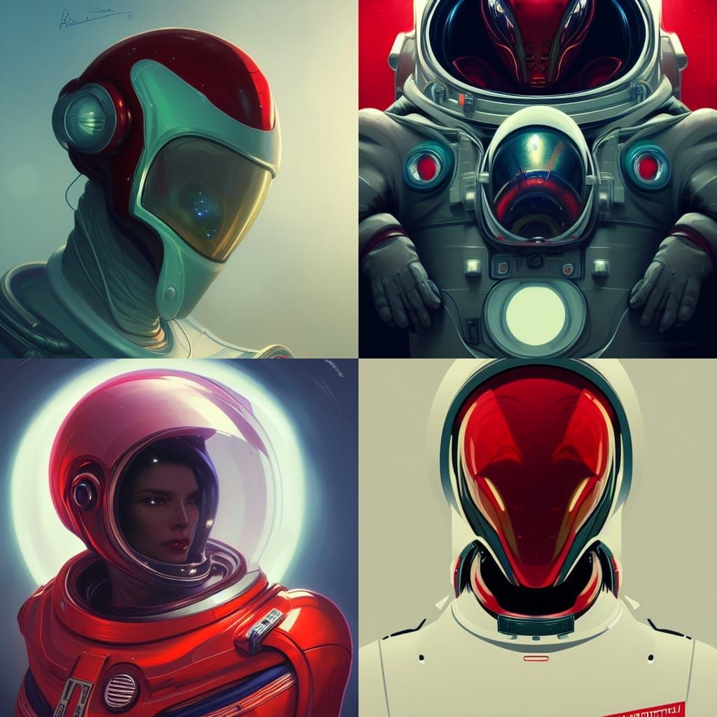 Alien Astronaut Portrait in Hyperdetailed Style